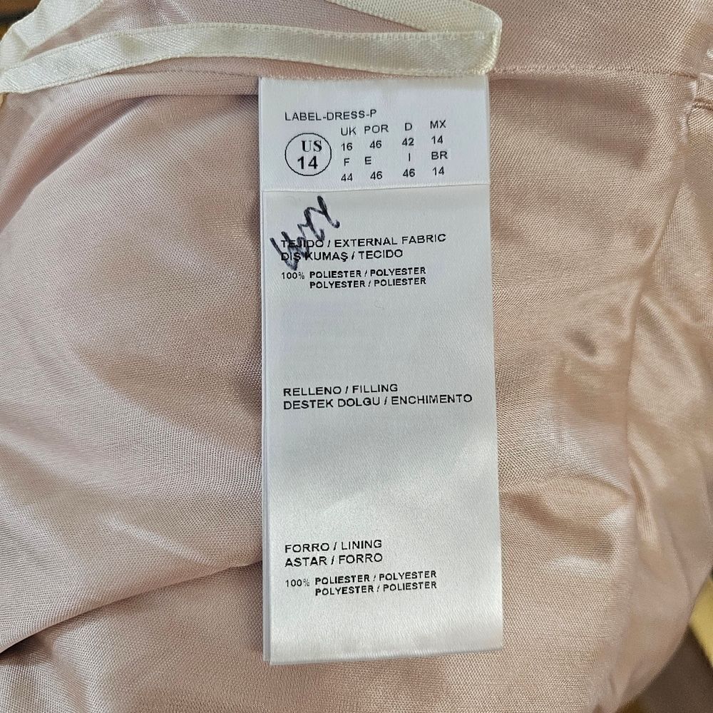 Pronovias Gold Tulle Sequin Mini Dress Size 14 - Picture 12 of 12